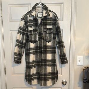Plaid Women's Jacket - Black and White